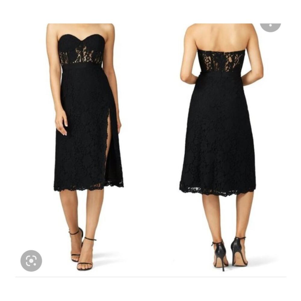 Fame‎ & Partners Black Lace Mariposa Dress Knee Length Size 2 - Picture 2 of 12
